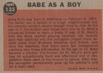 1962 Topps #135 Babe as a Boy Back