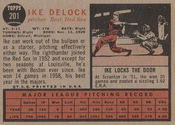 1962 Topps #201 Ike Delock Back