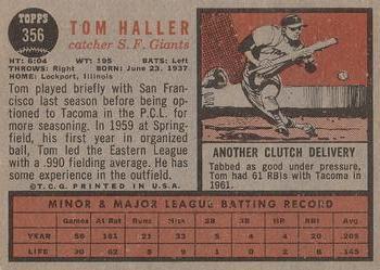 1962 Topps #356 Tom Haller Back
