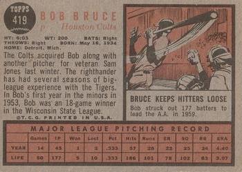 1962 Topps #419 Bob Bruce Back