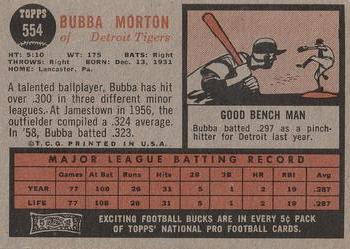 1962 Topps #554 Bubba Morton Back