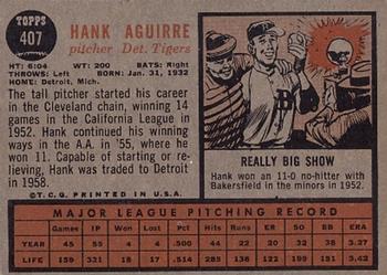 1962 Topps #407 Hank Aguirre Back