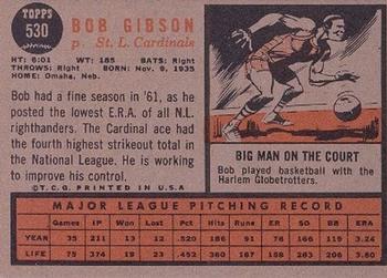1962 Topps #530 Bob Gibson Back