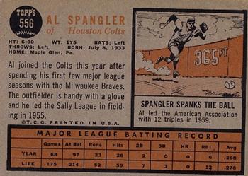1962 Topps #556 Al Spangler Back