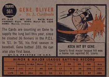 1962 Topps #561 Gene Oliver Back