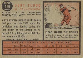 1962 Topps #590 Curt Flood Back