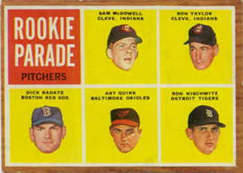 1962 Topps #591 Rookie Parade Pitchers Front