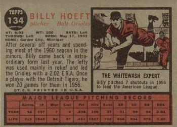 1962 Topps #134 Billy Hoeft Back