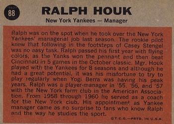 1962 Topps #88 Ralph Houk Back