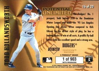 1995 Select Certified - Potential Unlimited (PR903) #16 Todd Hollandsworth Back