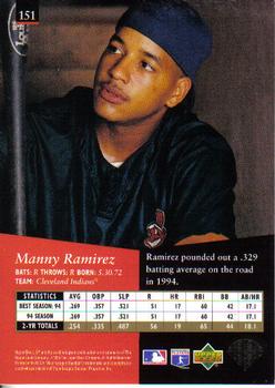 1995 SP #151 Manny Ramirez Back