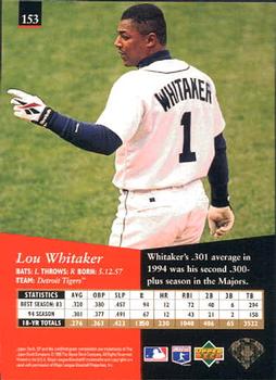 1995 SP #153 Lou Whitaker Back