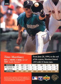 1995 SP #191 Tino Martinez Back