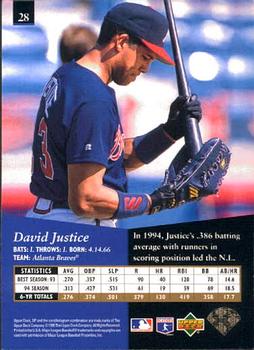 1995 SP #28 David Justice Back