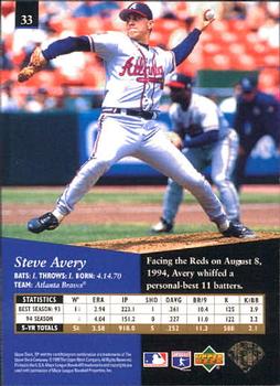 1995 SP #33 Steve Avery Back