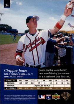 1995 SP #34 Chipper Jones Back