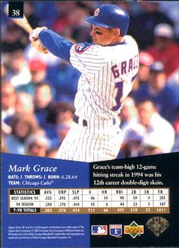 1995 SP #38 Mark Grace Back