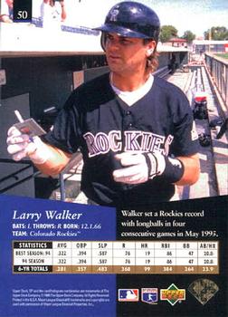 1995 SP #50 Larry Walker Back