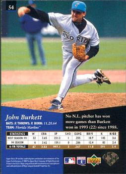 1995 SP #54 John Burkett Back