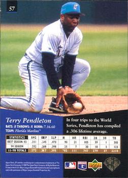 1995 SP #57 Terry Pendleton Back