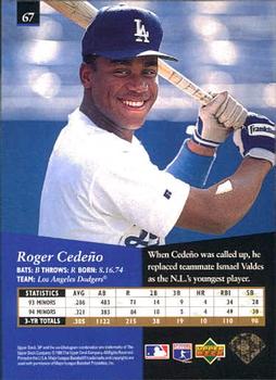 1995 SP #67 Roger Cedeno Back