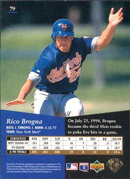 1995 SP #79 Rico Brogna Back