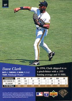 1995 SP #97 Dave Clark Back