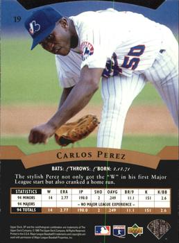 1995 SP - Superbafoil #19 Carlos Perez  Back