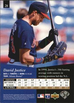 1995 SP - Superbafoil #28 David Justice Back