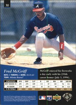 1995 SP - Superbafoil #30 Fred McGriff Back