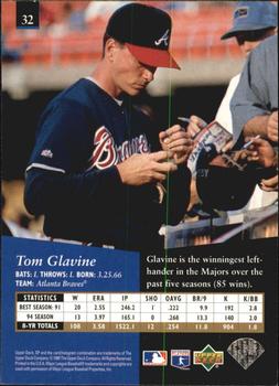 1995 SP - Superbafoil #32 Tom Glavine Back