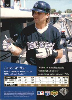 1995 SP - Superbafoil #50 Larry Walker Back