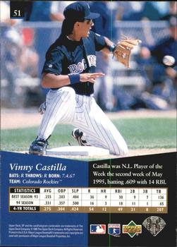 1995 SP - Superbafoil #51 Vinny Castilla Back