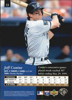 1995 SP - Superbafoil #53 Jeff Conine Back