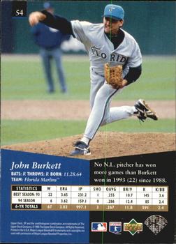 1995 SP - Superbafoil #54 John Burkett Back