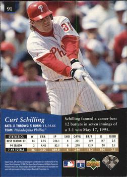1995 SP - Superbafoil #91 Curt Schilling Back