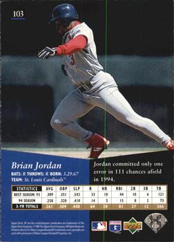 1995 SP - Superbafoil #103 Brian Jordan Back