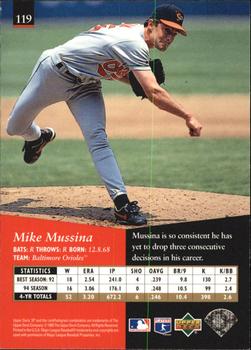 1995 SP - Superbafoil #119 Mike Mussina Back