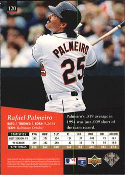 1995 SP - Superbafoil #120 Rafael Palmeiro Back