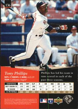 1995 SP - Superbafoil #136 Tony Phillips Back
