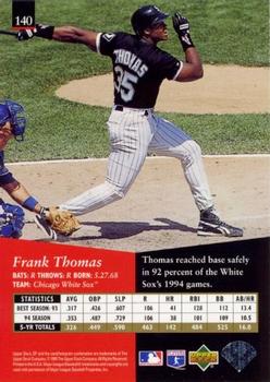1995 SP - Superbafoil #140 Frank Thomas Back
