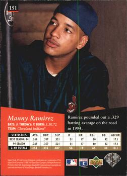 1995 SP - Superbafoil #151 Manny Ramirez Back