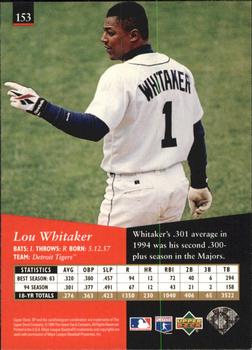 1995 SP - Superbafoil #153 Lou Whitaker Back