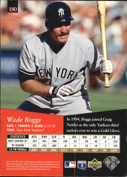 1995 SP - Superbafoil #180 Wade Boggs Back