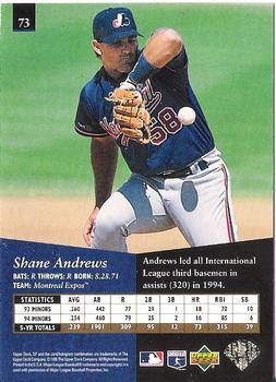 1995 SP - Superbafoil #73 Shane Andrews Back