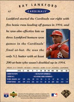 1995 SP Championship #87 Ray Lankford Back