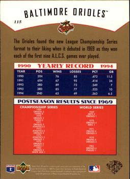 1995 SP Championship #115 Cal Ripken Jr. Back