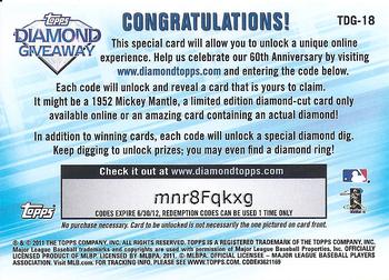 2011 Topps - Diamond Giveaway #TDG-18 Evan Longoria Back