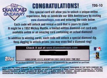 2011 Topps - Diamond Giveaway #TDG-10 Tim Lincecum Back