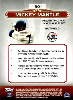 2011 Topps Tribute - Blue #30 Mickey Mantle Back